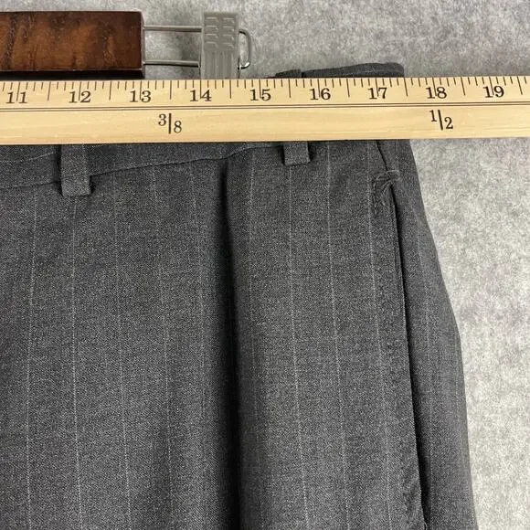 Brooks Brothers 346 Stretch Wool 2 Piece Suit Gray Striped Blazer 44R Pant 35x31